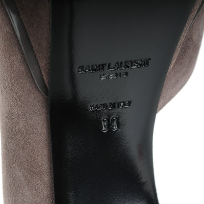 Saint Laurent Suede Janis 80 D'Orsay Pumps 39 Road Gray 6 of 8
