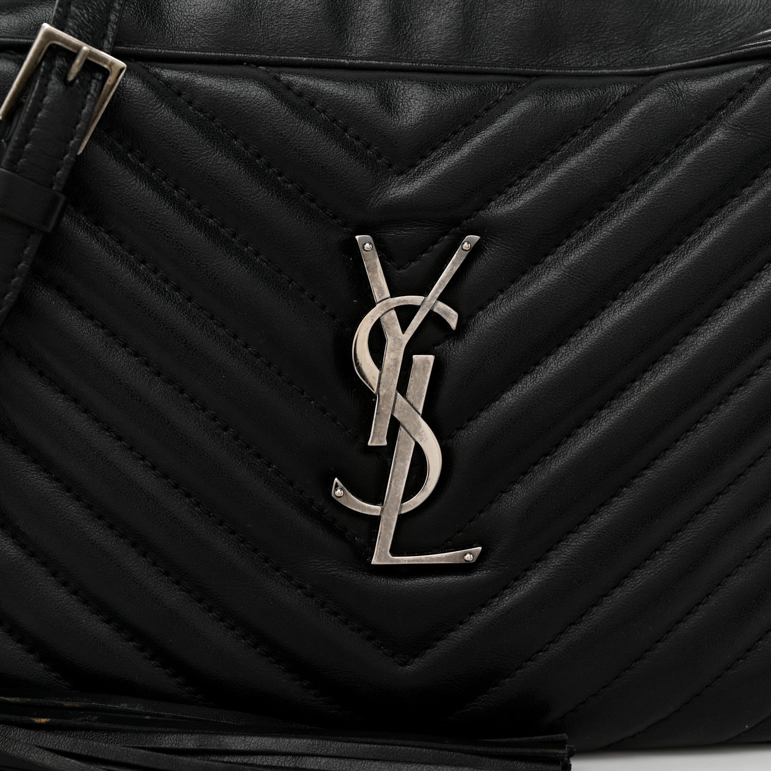 Saint Laurent Calfskin Matelasse Monogram Lou Camera Bag Black 8 of 11