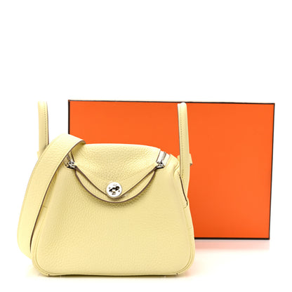 Hermes Taurillon Clemence Mini Lindy 20 Jaune Milton 11 of 11