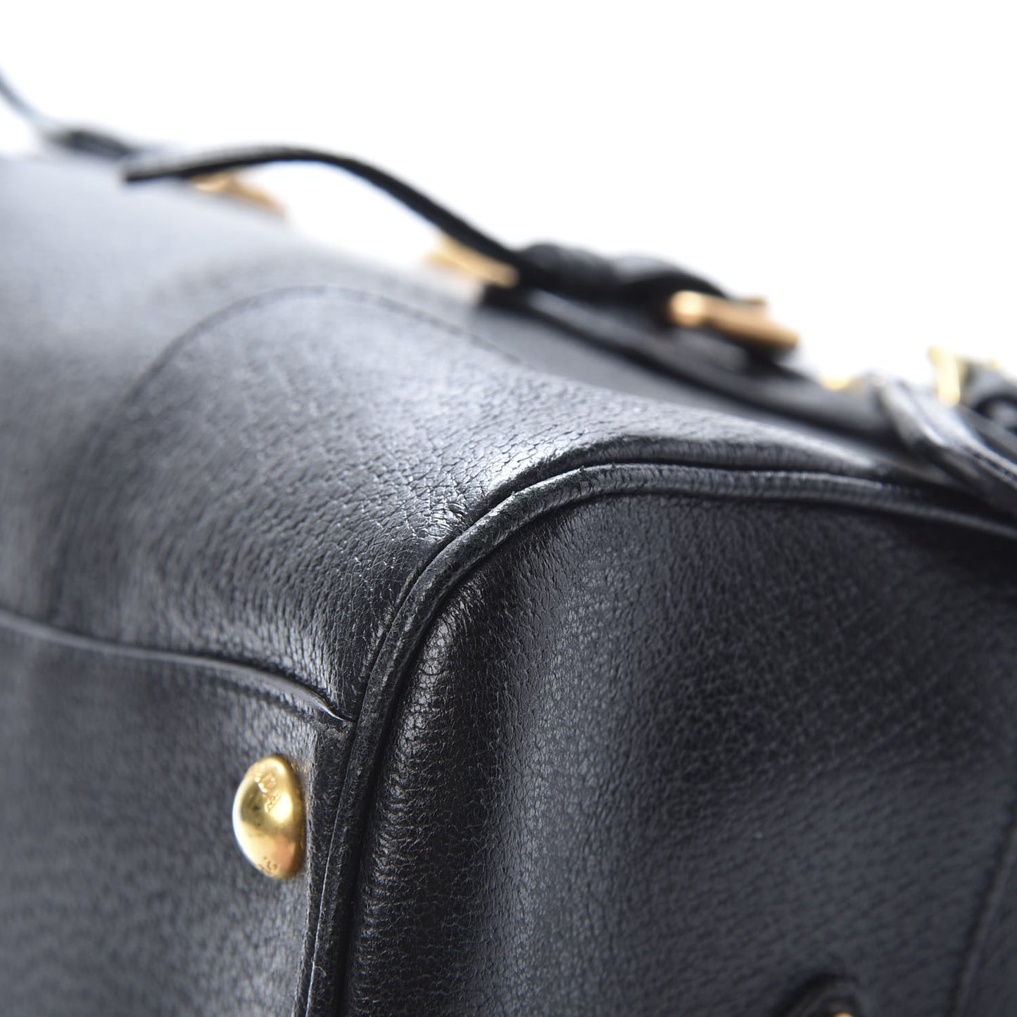Goatskin Cerniera Pushlock Satchel Black