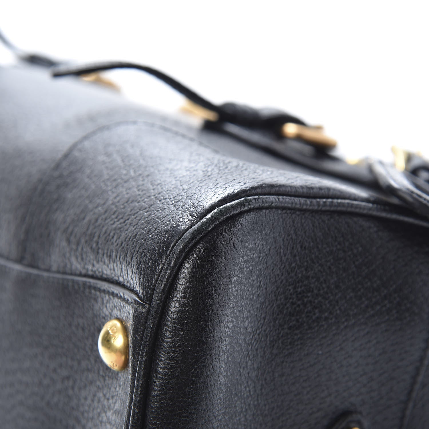 Prada Goatskin Cerniera Pushlock Satchel Black 9 of 14