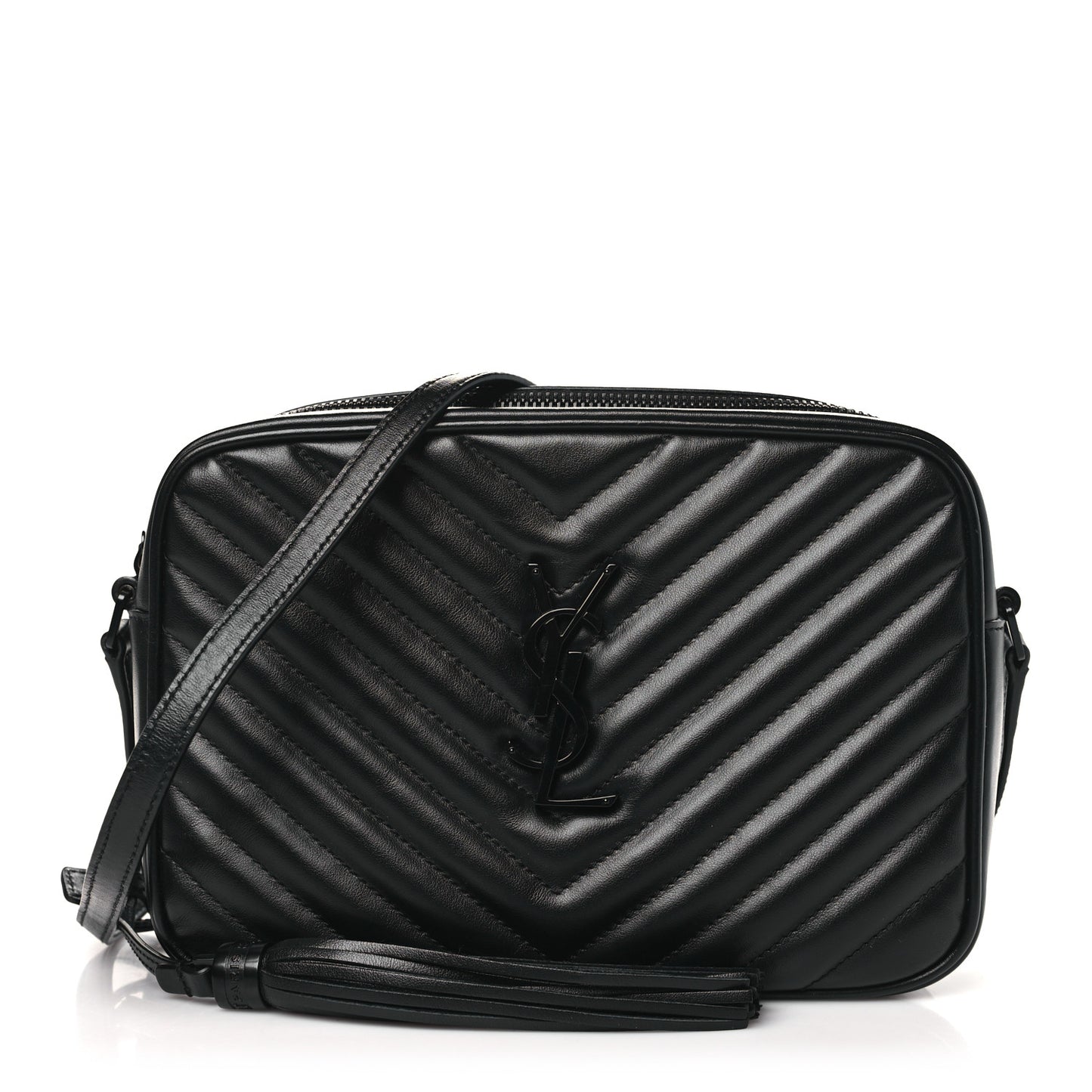 Calfskin Matelasse Monogram Monochrome Lou Camera Bag Black