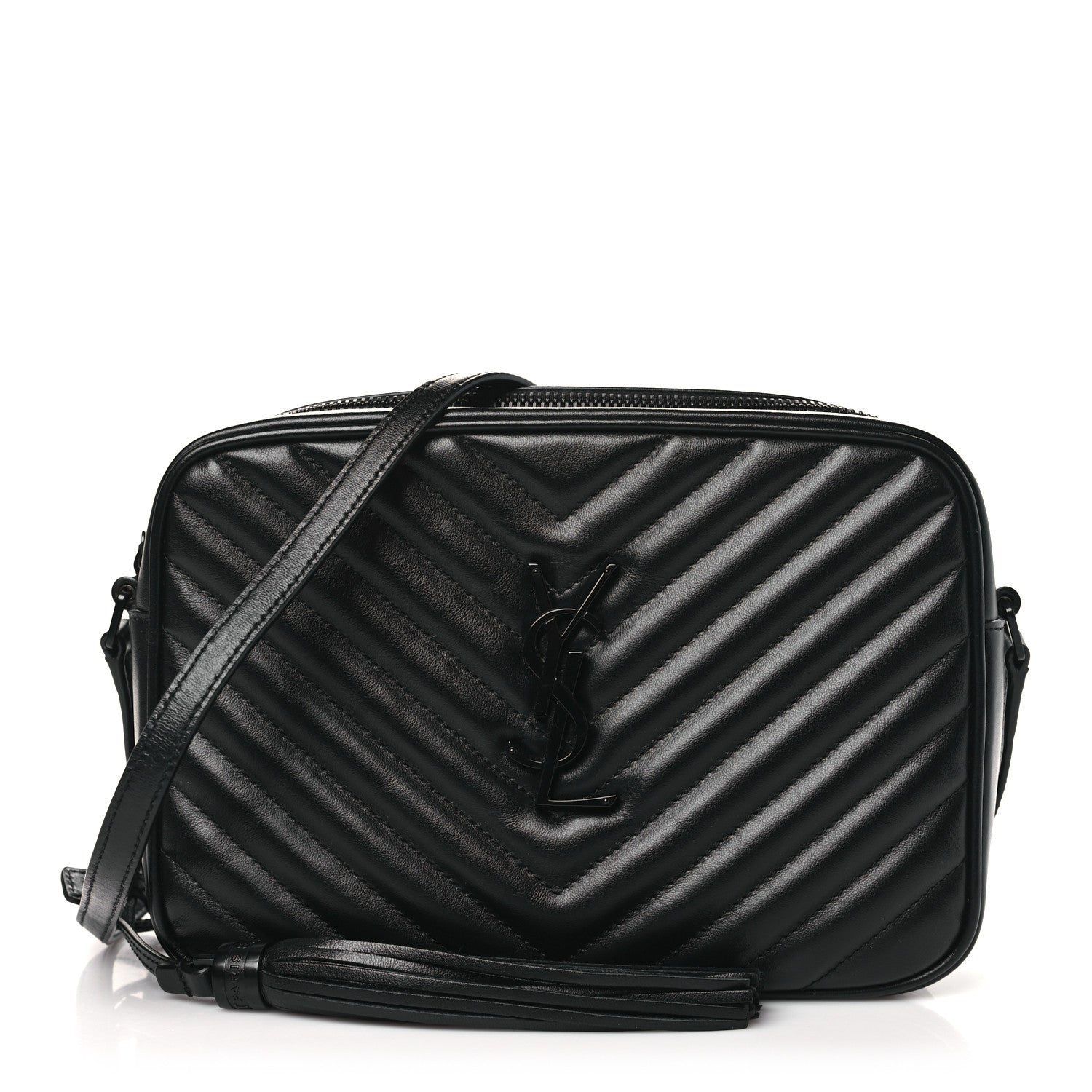 Saint Laurent Calfskin Matelasse Monogram Monochrome Lou Camera Bag Black 1 of 10