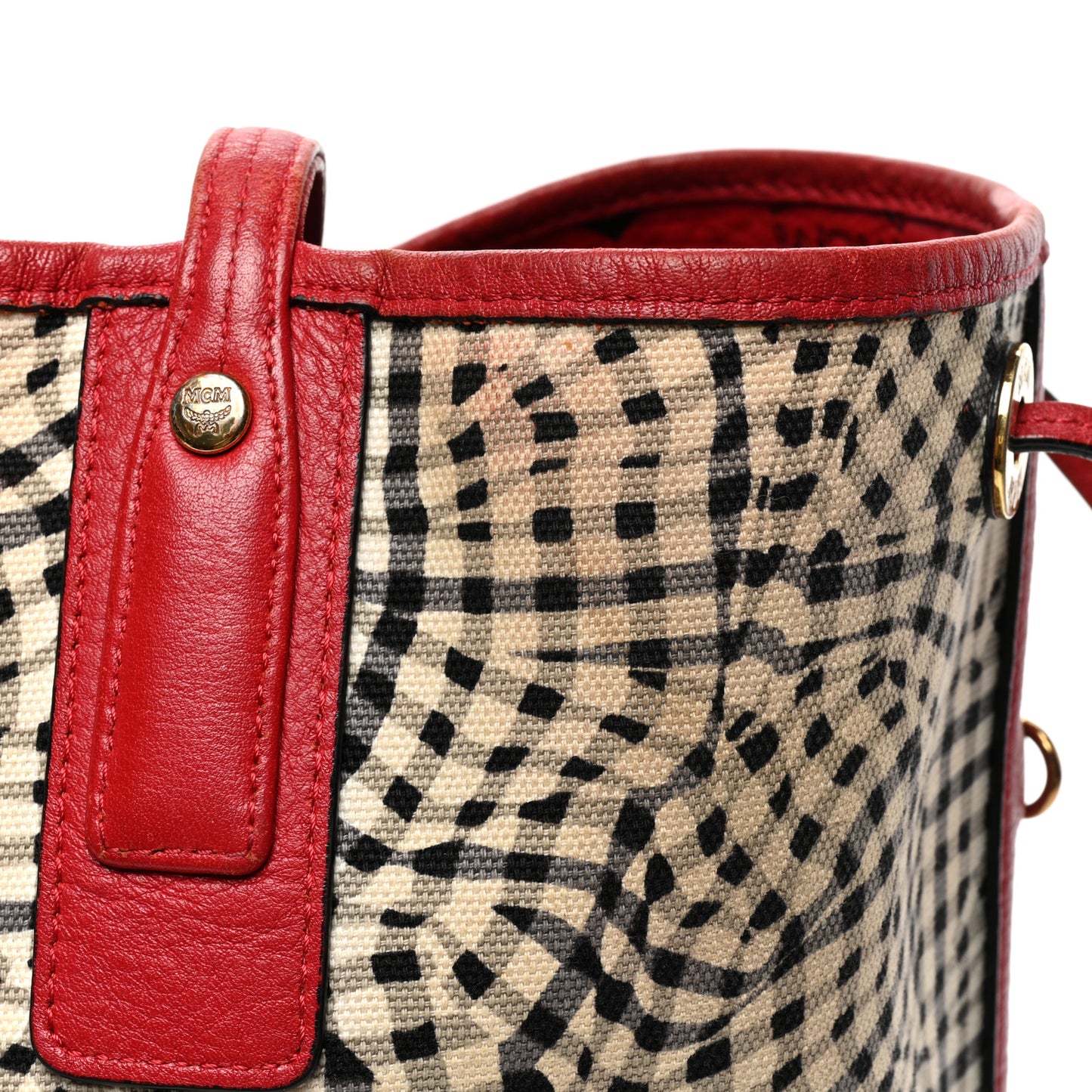 Visetos Medium Liz Reversible Shopper Tote Ruby Red