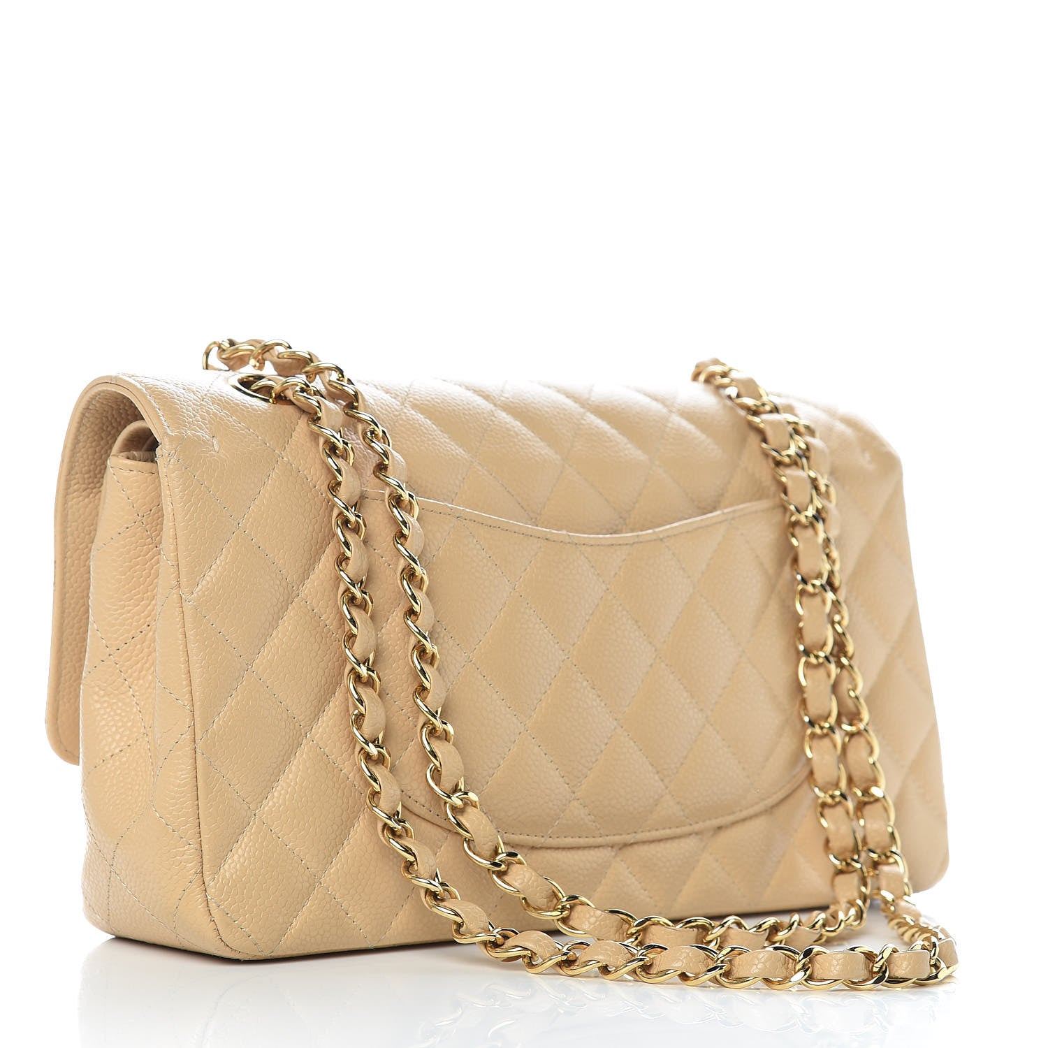 Chanel Caviar Quilted Medium Double Flap Beige 3 of 12