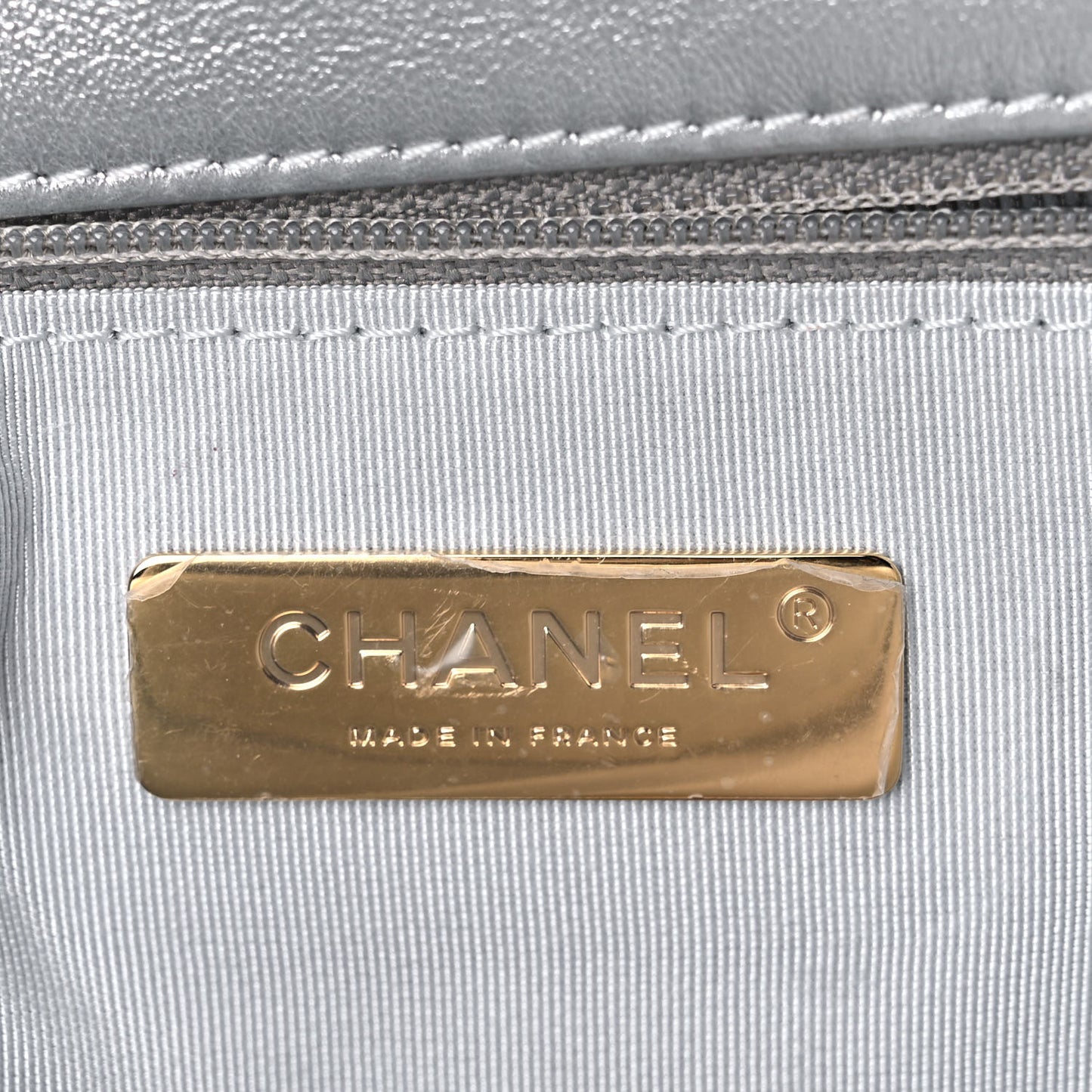 Metallic Goatskin Quilted Medium Chanel 19 Flap Silver