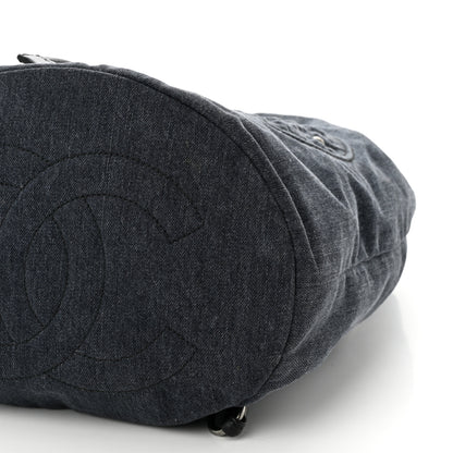 Chanel Denim Drawstring Backpack Blue 10 of 10