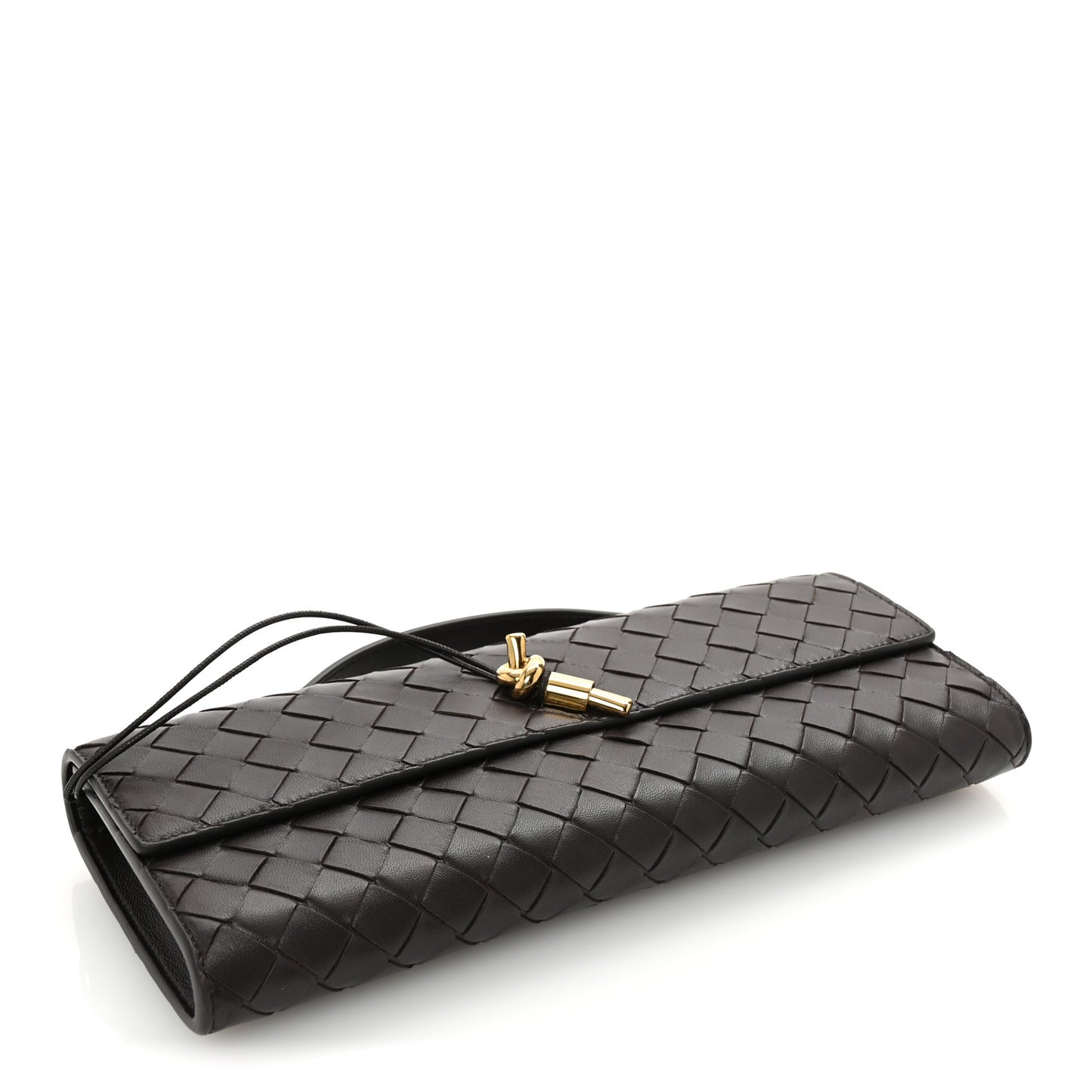 Nappa Intrecciato Long Andiamo Top Handle Clutch Fondant