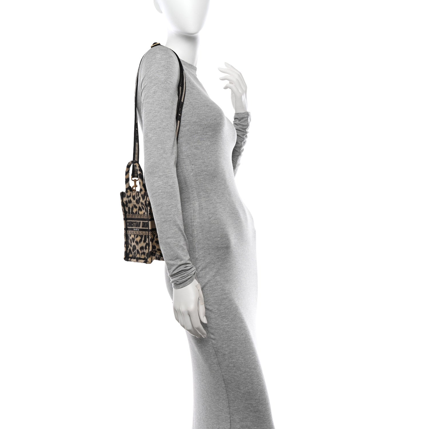 Christian Dior Canvas Mizza Embroidered Mini Book Tote Phone Bag Beige 2 of 16