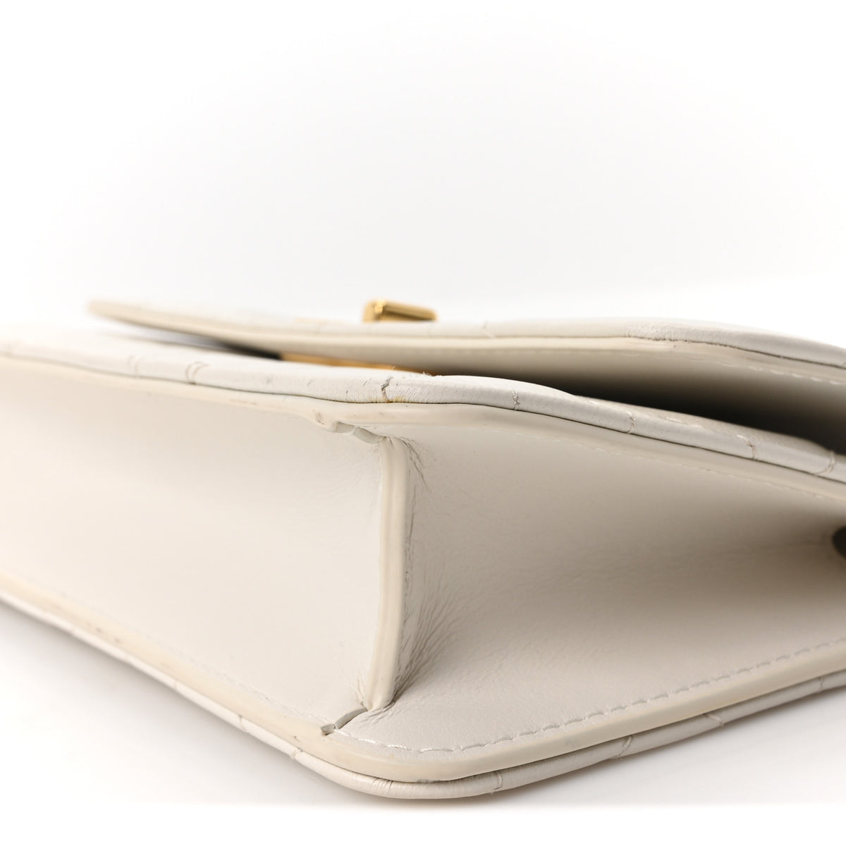 Christian Dior Lambskin Macrocannage Miss Caro Pouch With Chain White 9 of 9