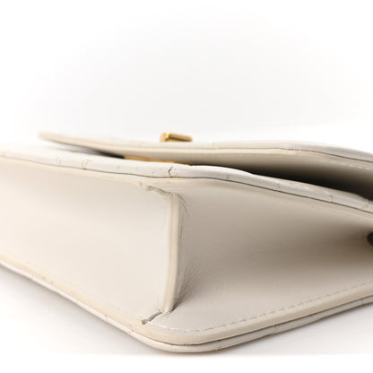 Christian Dior Lambskin Macrocannage Miss Caro Pouch With Chain White 9 of 9