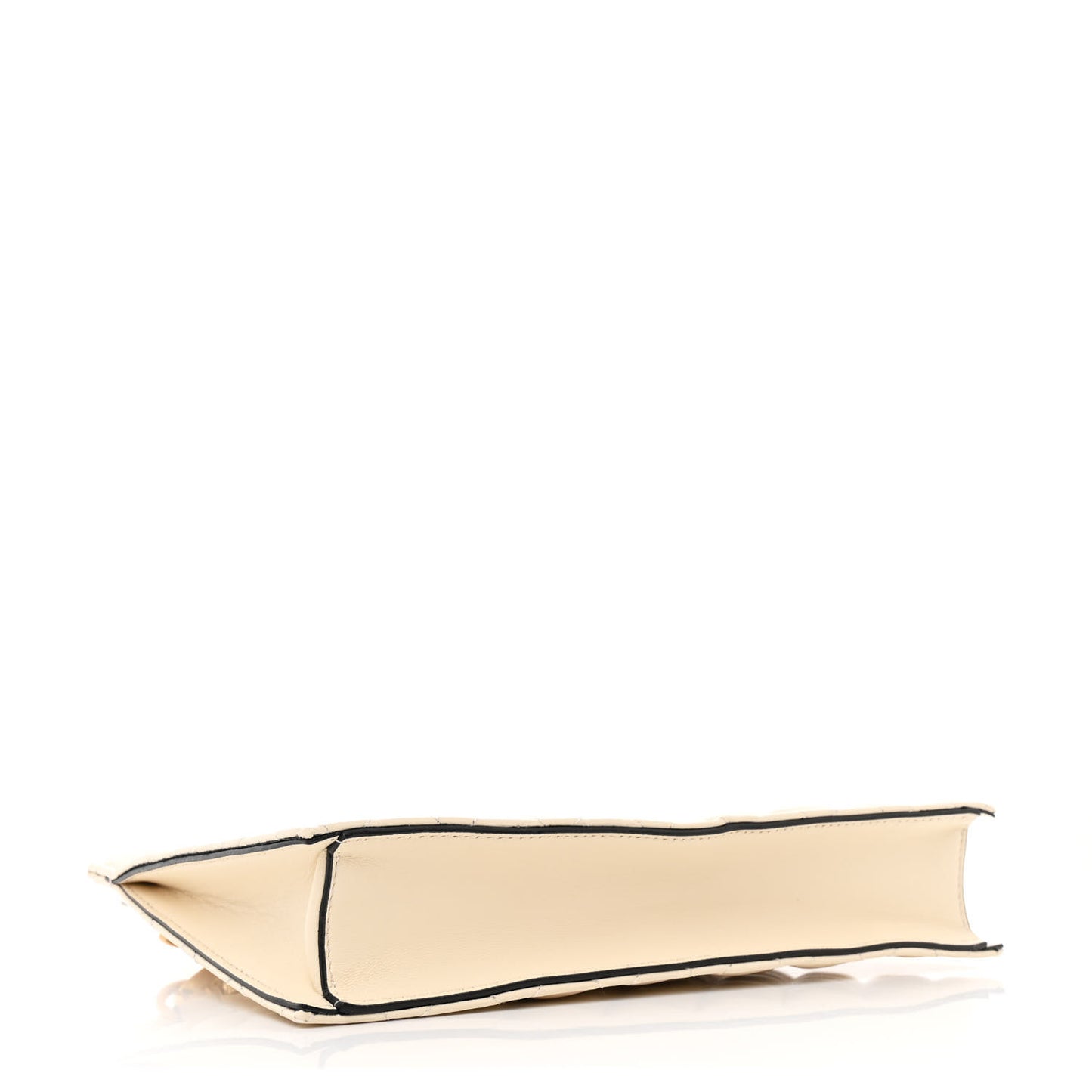 Calfskin Quilted Small Tribute Icon Pouch Beige