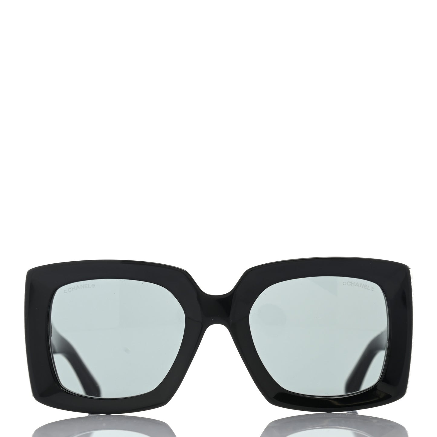 Acetate Rectangle Sunglasses 5435 Black Grey