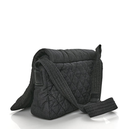 Chanel Denim Quilted Coco Cocoon Messenger Dark Grey 2 of 9