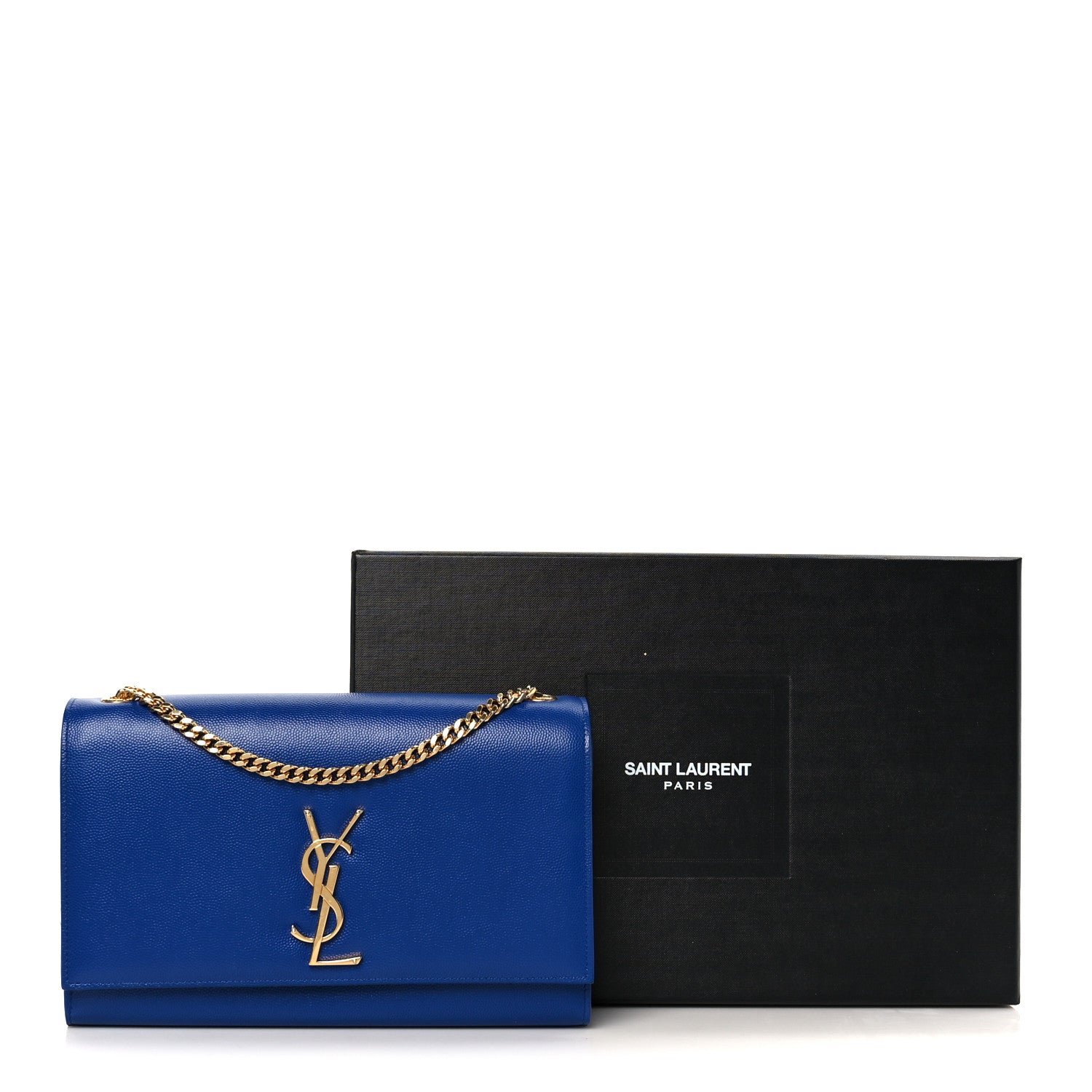 Saint Laurent Grain De Poudre Medium Classic Monogram Kate Satchel Flash Blue 12 of 12