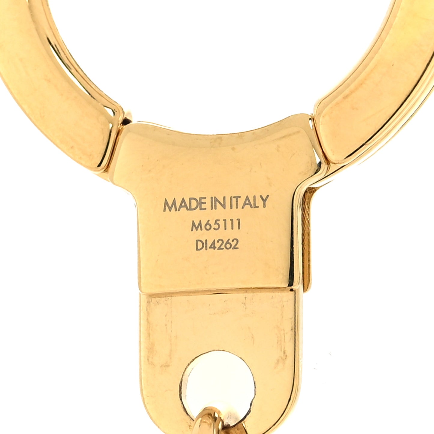 Brass Enamel Fleur De Monogram Bag Charm Chain Gold