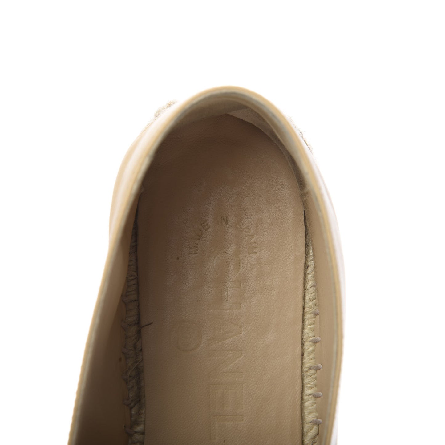 Lambskin CC Espadrilles 38 Beige Black