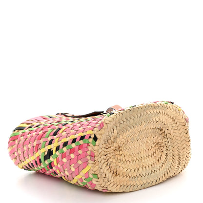 Loewe Raffia Basket Tote Bag Pink Multicolor 4 of 9