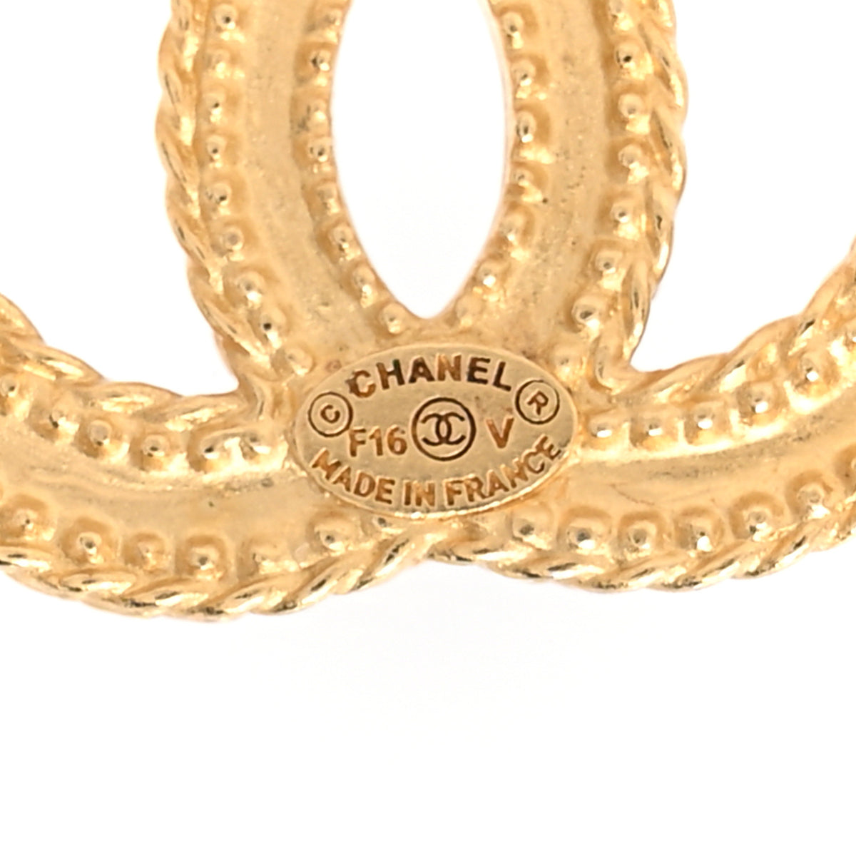 CC Drop Earrings Matte Gold