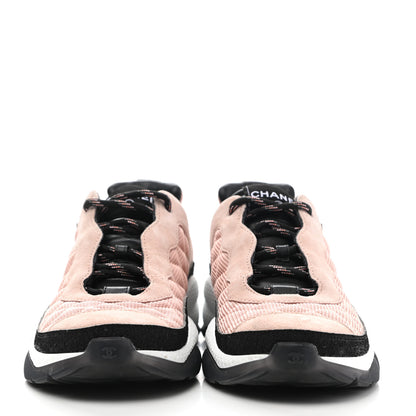Chanel Mesh Suede Calfskin Quilted Sneakers 41 Black Pink 2 of 16