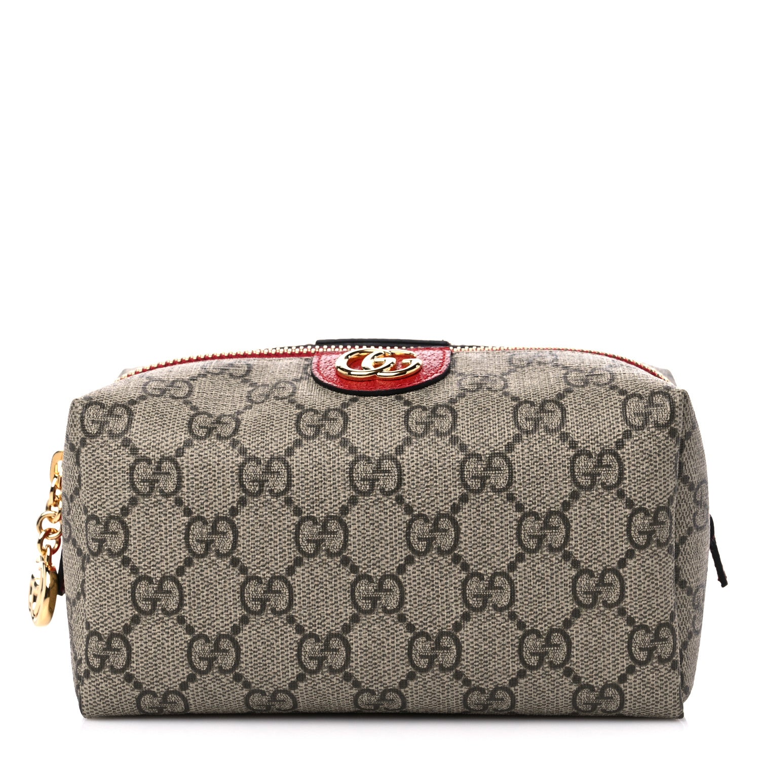 Gucci Soft GG Supreme Monogram Calfskin Medium Ophidia Cosmetic Case Beige Ebony Hibiscus Red 1 of 11
