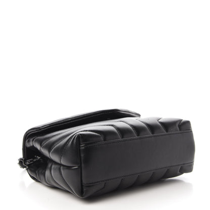 Saint Laurent Calfskin Y Quilted Monogram Toy Loulou Crossbody Bag Black 4 of 9