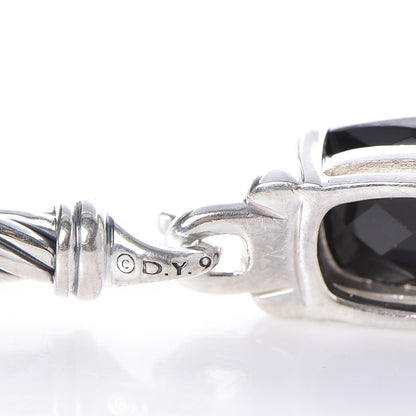 David Yurman Sterling Silver Diamond Black Onyx 3mm Petite Wheaton Bracelet 4 of 5