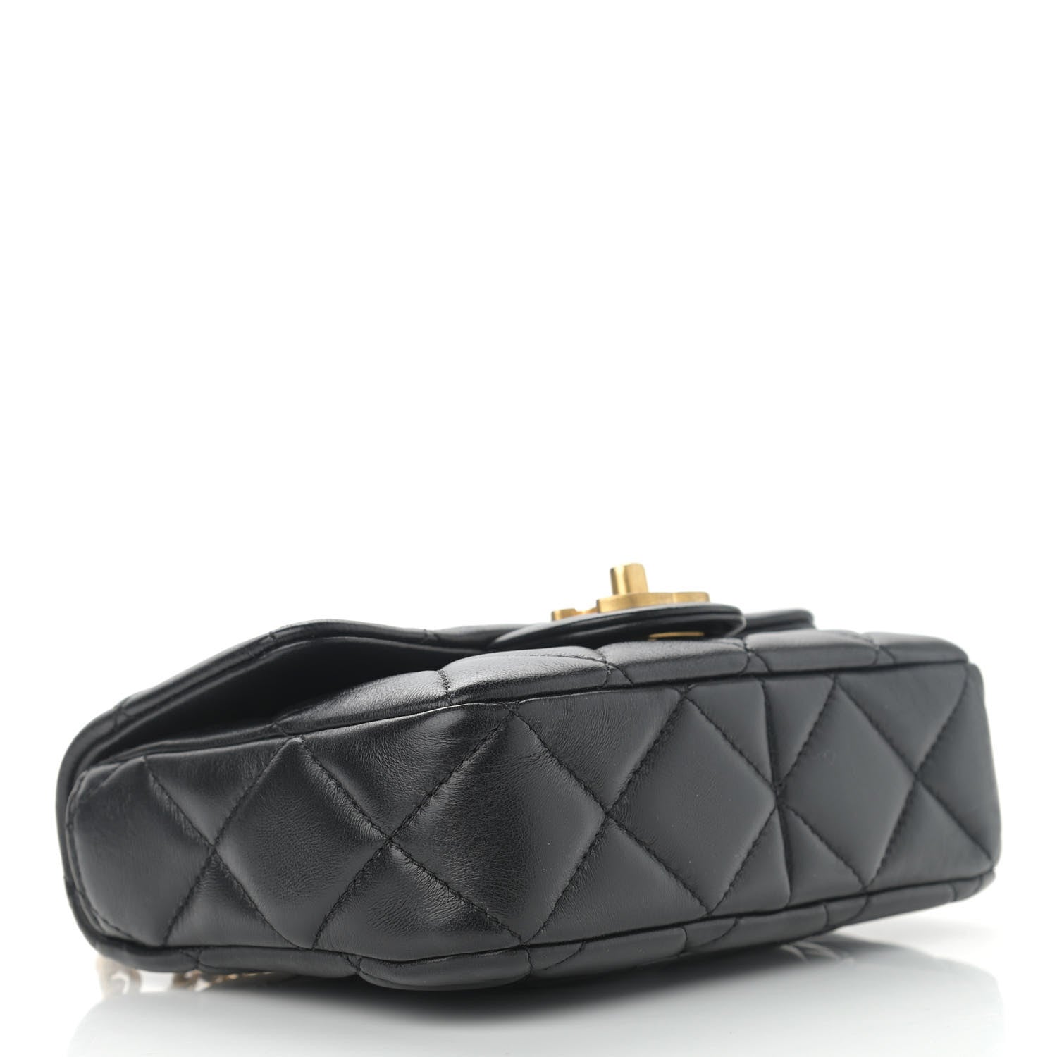 Chanel Lambskin Enamel Quilted Mini Pending CC Square Flap Black 4 of 11