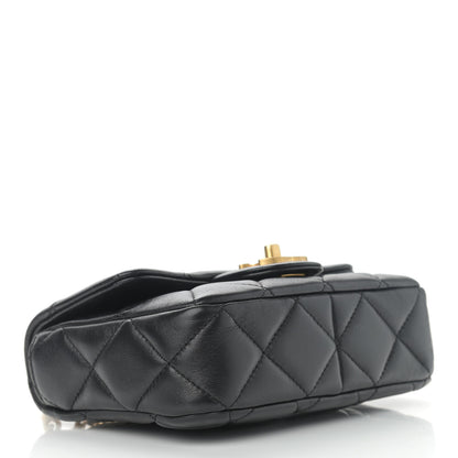 Chanel Lambskin Enamel Quilted Mini Pending CC Square Flap Black 4 of 11