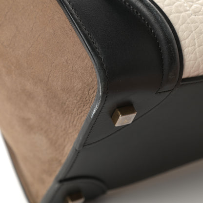 Celine Bullhide Calfskin Suede Mini Tri-Color Luggage White 15 of 19