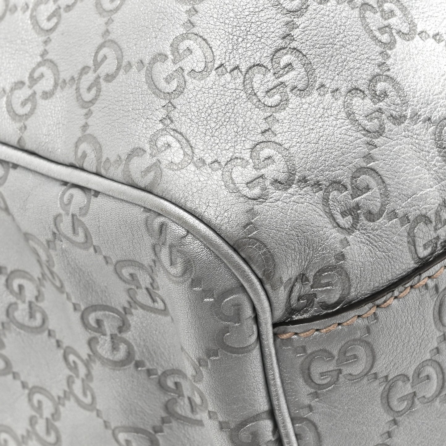 Guccissima Large Sukey Tote Silver