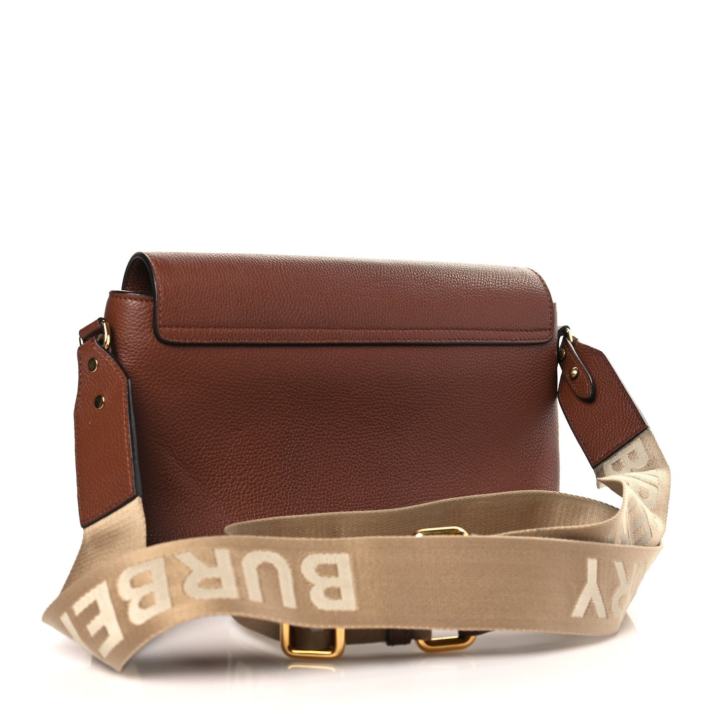 Grainy Calfskin Vintage Check Note Crossbody Bag Malt Brown