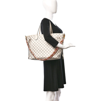 Louis Vuitton Damier Azur Braided Neverfull MM Pink 2 of 13