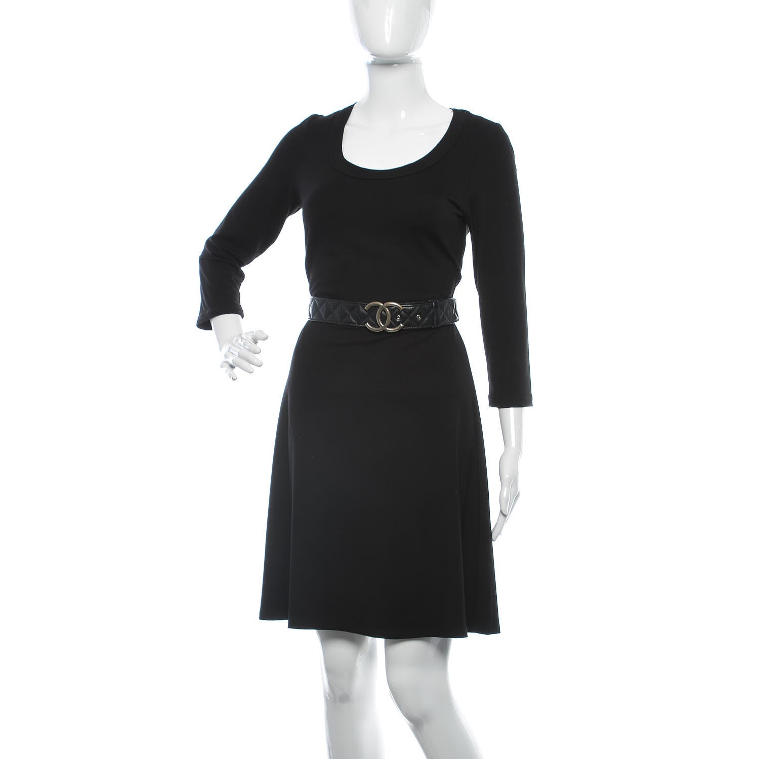 Chanel Lambskin Quilted CC Belt 85 34 Black 2 of 12