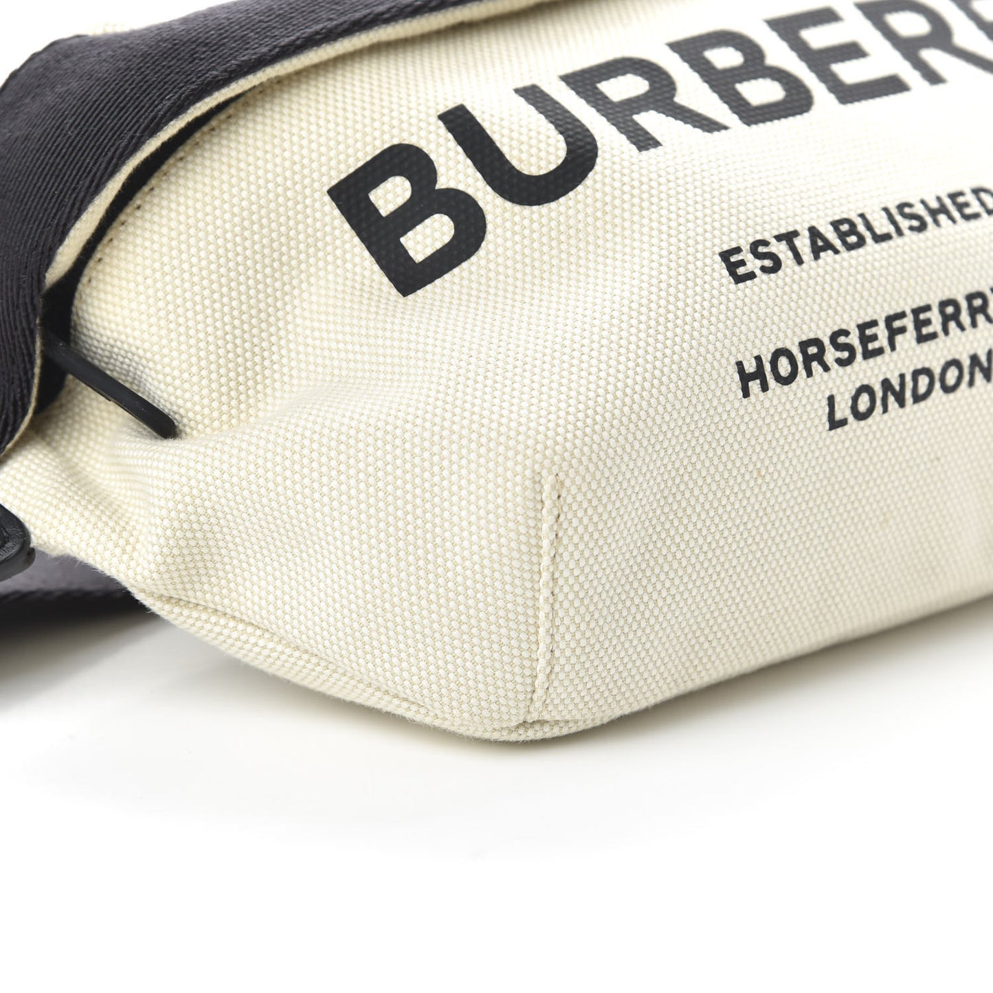 Canvas Horseferry Print Medium Sonny Bum Bag Natural Black