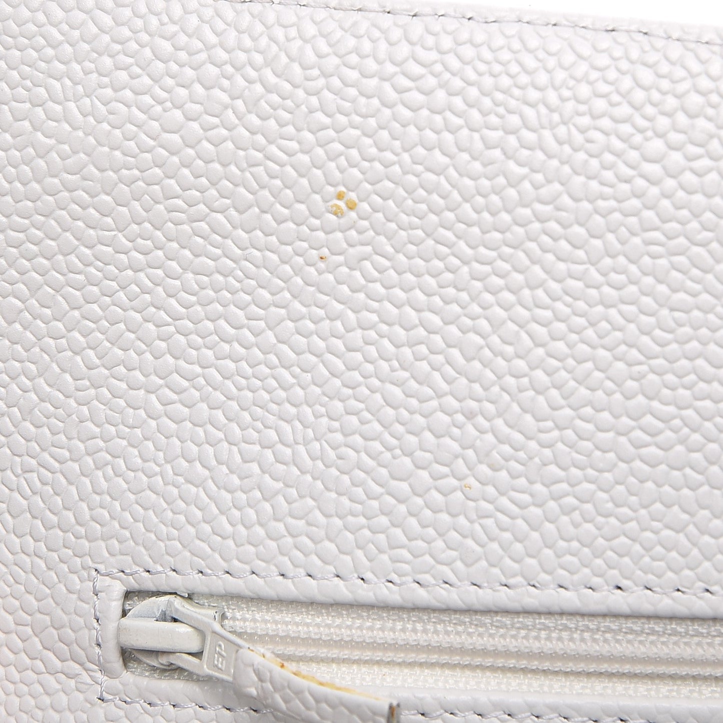 Caviar Quilted Medium Double Flap White