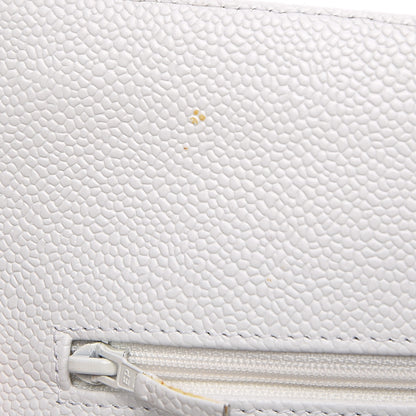 Chanel Caviar Quilted Medium Double Flap White 9 of 12