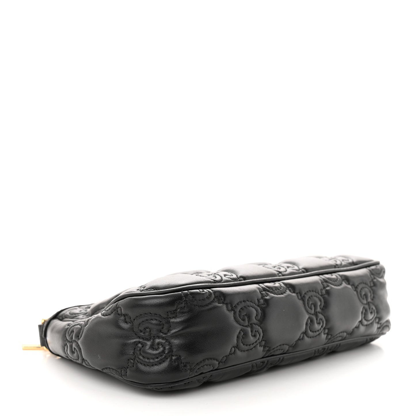 Calfskin GG Matelasse Chain Handbag Black Natural
