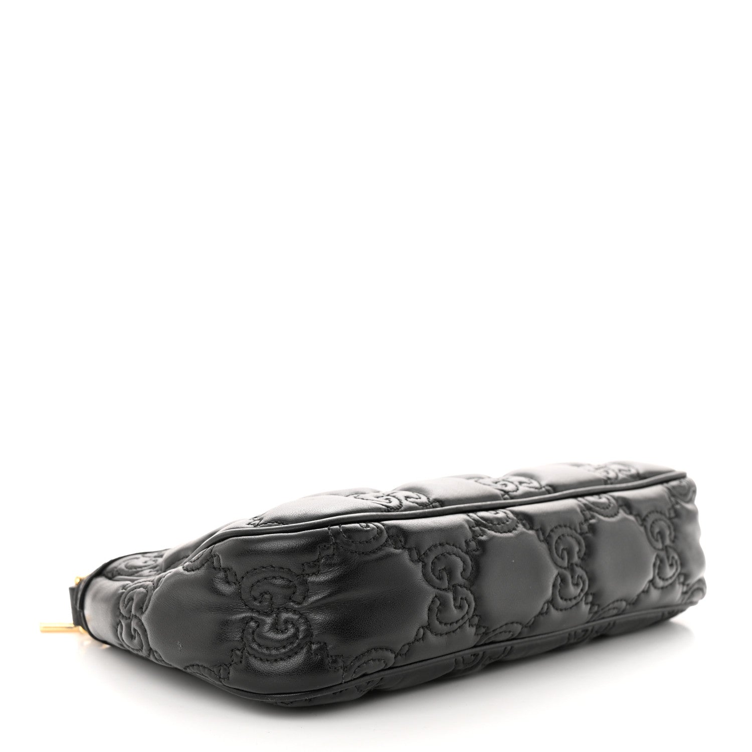 Gucci Calfskin GG Matelasse Chain Handbag Black Natural 4 of 12