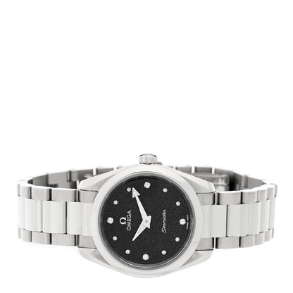 Omega Stainless Steel Diamond 28mm Seamaster Aqua Terra 150M Quartz Watch Black 2 of 5