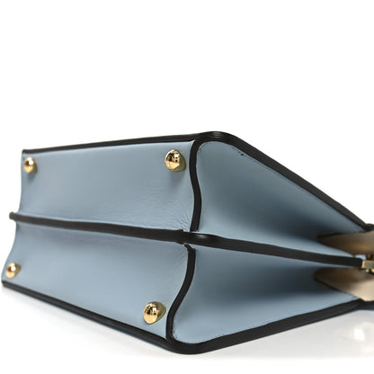 Fendi Vitello Seta Shiny Nappa Small Peekaboo I SEE U Satchel Azzurro Baby Camelia 10 of 10