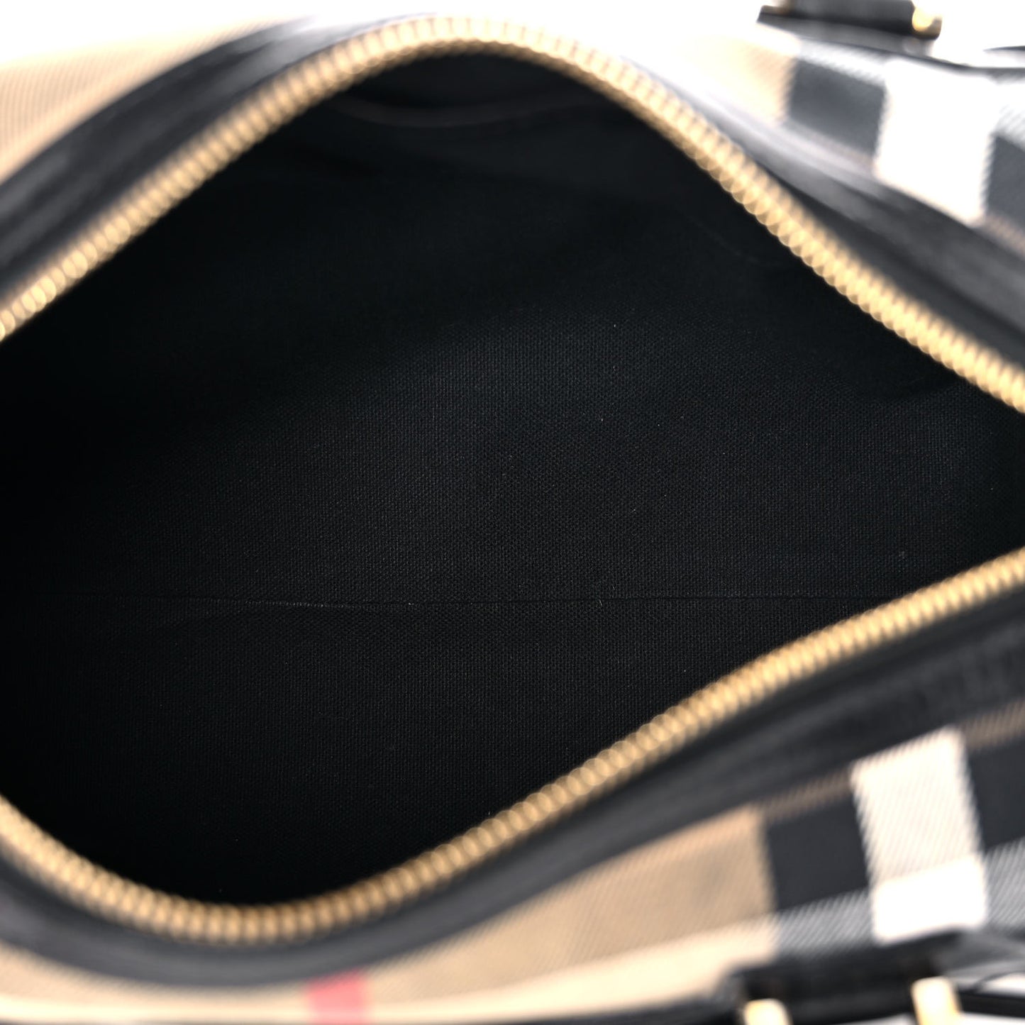 House Check Bridle Calfskin Medium Alchester Bowling Bag Black
