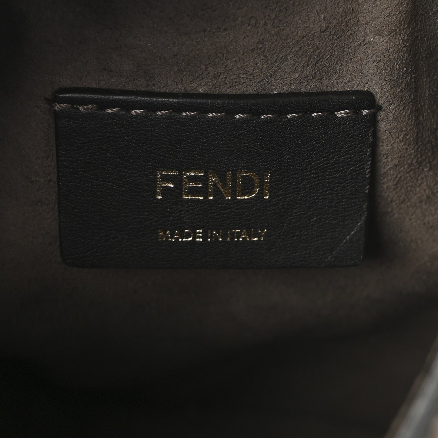 Vitello Liberty F is Fendi Bi-Color FF 1974 Embossed Mini Mon Tresor Bucket Bag Maya Black