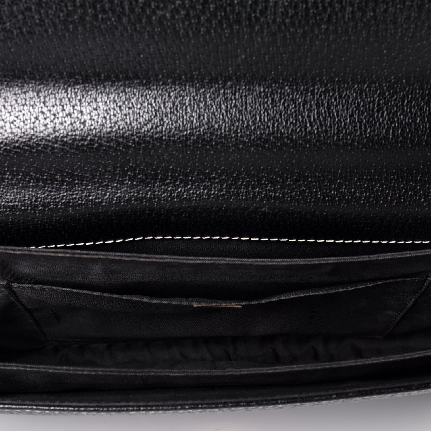 Fendi Calfskin Shoulder Bag Black White 5 of 9