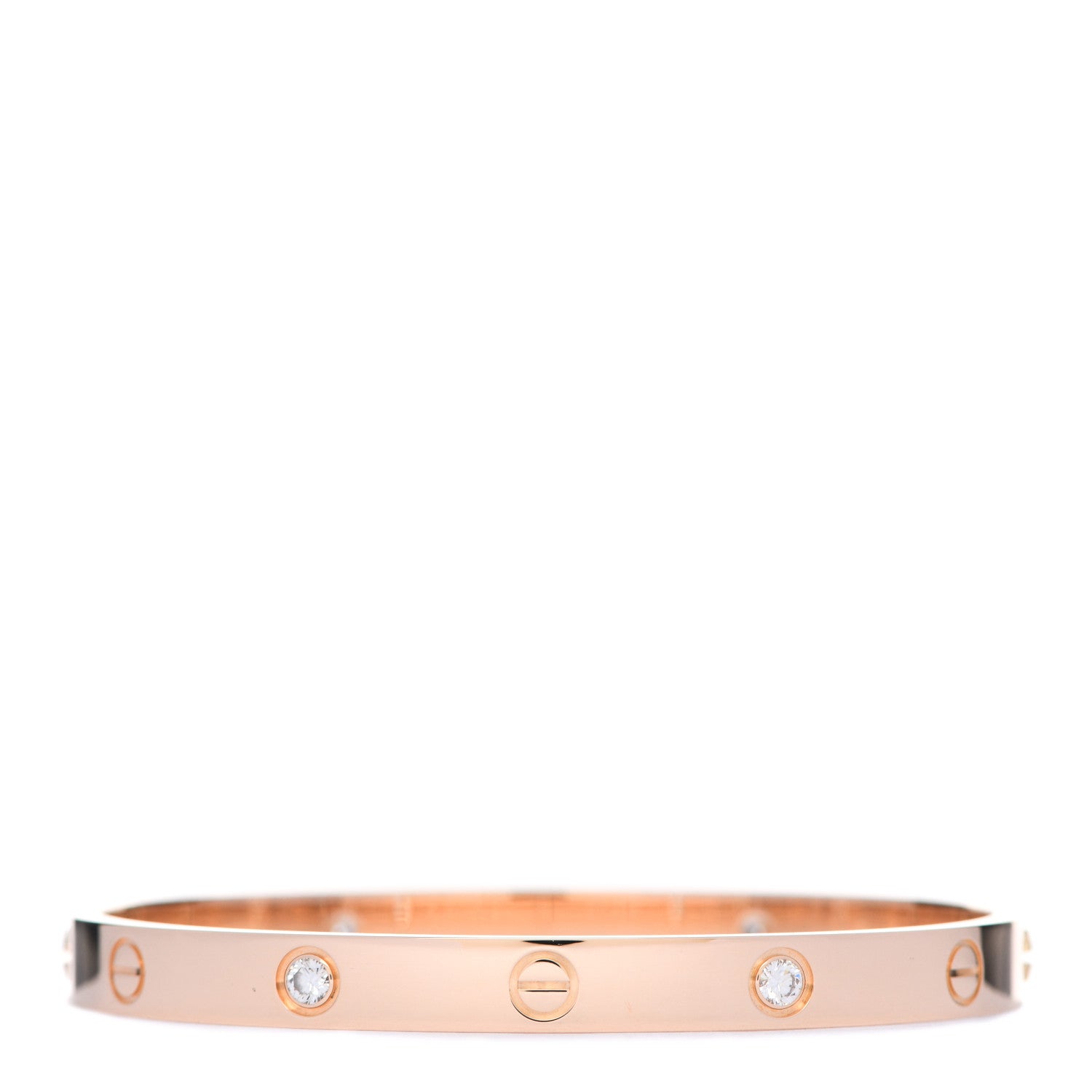 Cartier 18K Pink Gold 4 Diamond LOVE Bracelet 18 3 of 6