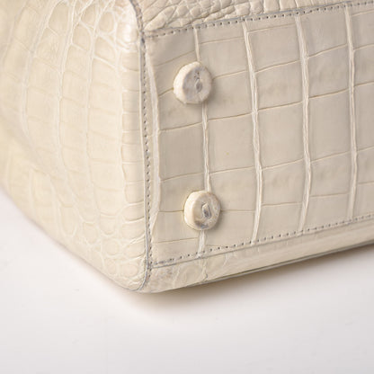 Nancy Gonzalez Crocodile Chain Flap Shoulder Bag White 11 of 16