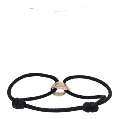 Cartier 18K Pink Yellow White Gold Trinity Adjustable Cord Bracelet Black 2 of 3