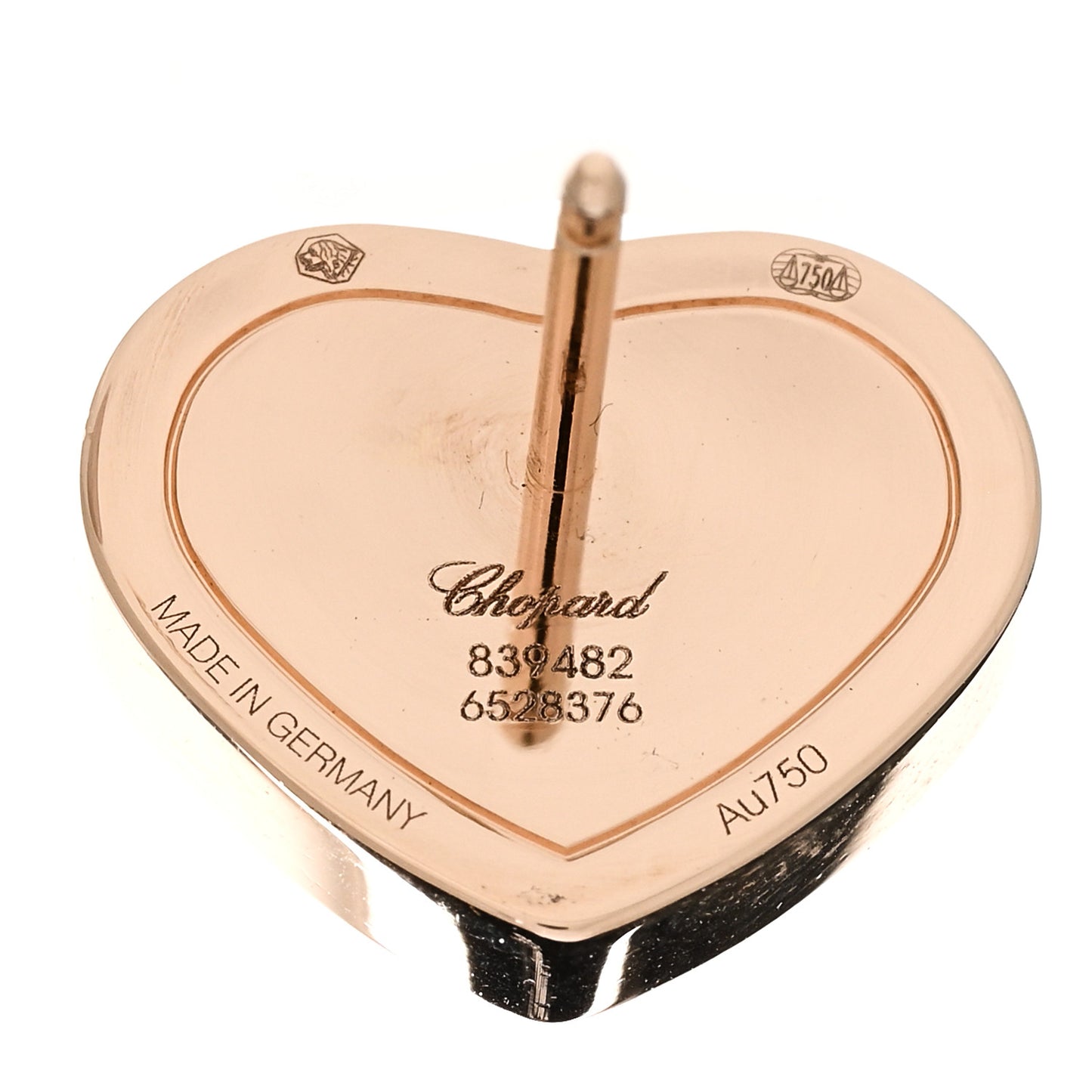 18K Rose Gold Pink Stone Happy Hearts Stud Earrings