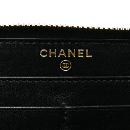 Chanel Caviar Quilted Filigree Zip Around Wallet Black 6 of 12