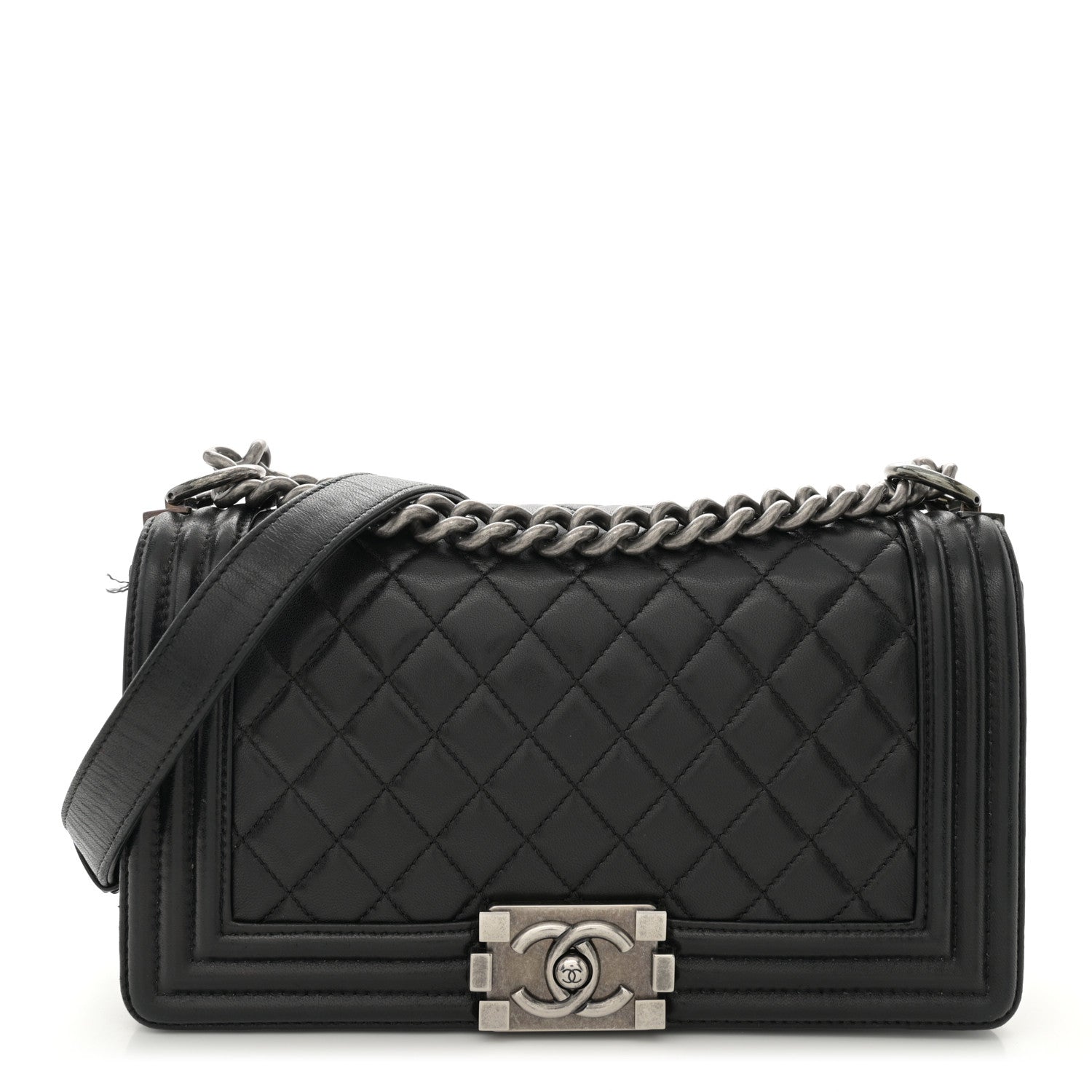 Chanel Lambskin Quilted Medium Boy Flap Black 1 of 14